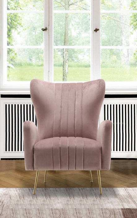 Opera Pink Velvet Accent Chair