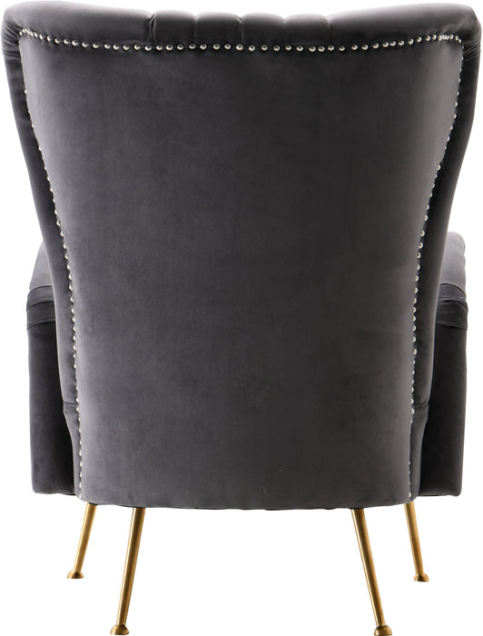 Opera Grey Velvet Accent Chair