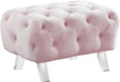 Crescent Pink Velvet Ottoman image