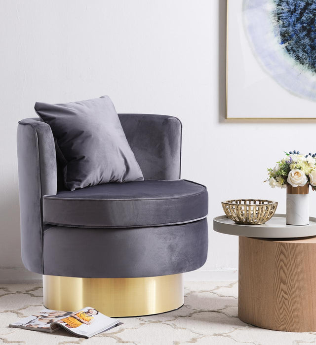 Kendra Grey Velvet Accent Chair