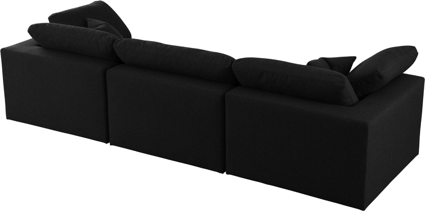 Serene Black Linen Fabric Deluxe Cloud Modular Sofa