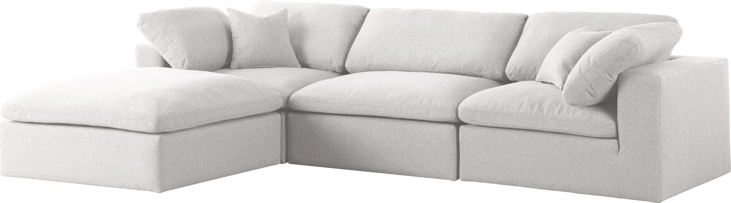 Serene Cream Linen Fabric Deluxe Cloud Modular Sectional