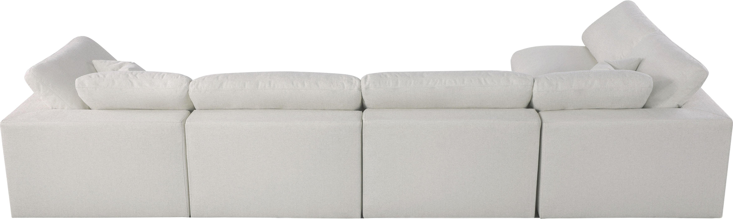 Serene Cream Linen Fabric Deluxe Cloud Modular Sectional