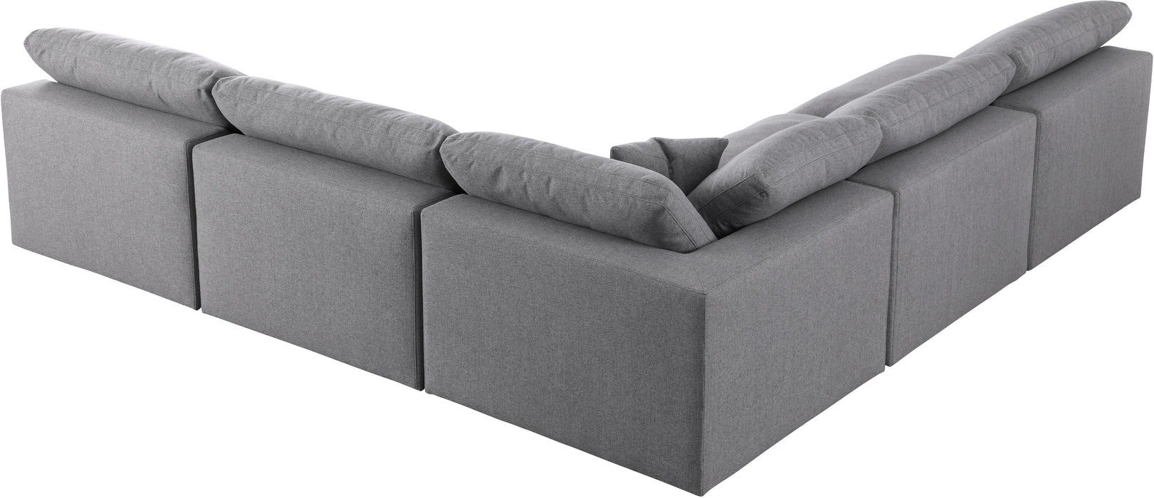 Serene Grey Linen Fabric Deluxe Cloud Modular Sectional