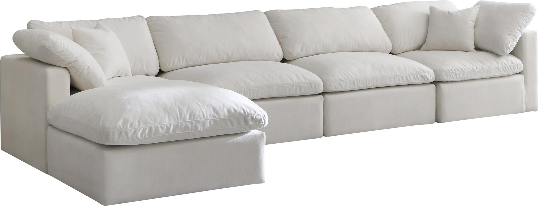 Plush Cream Velvet Standard Cloud Modular Sectional