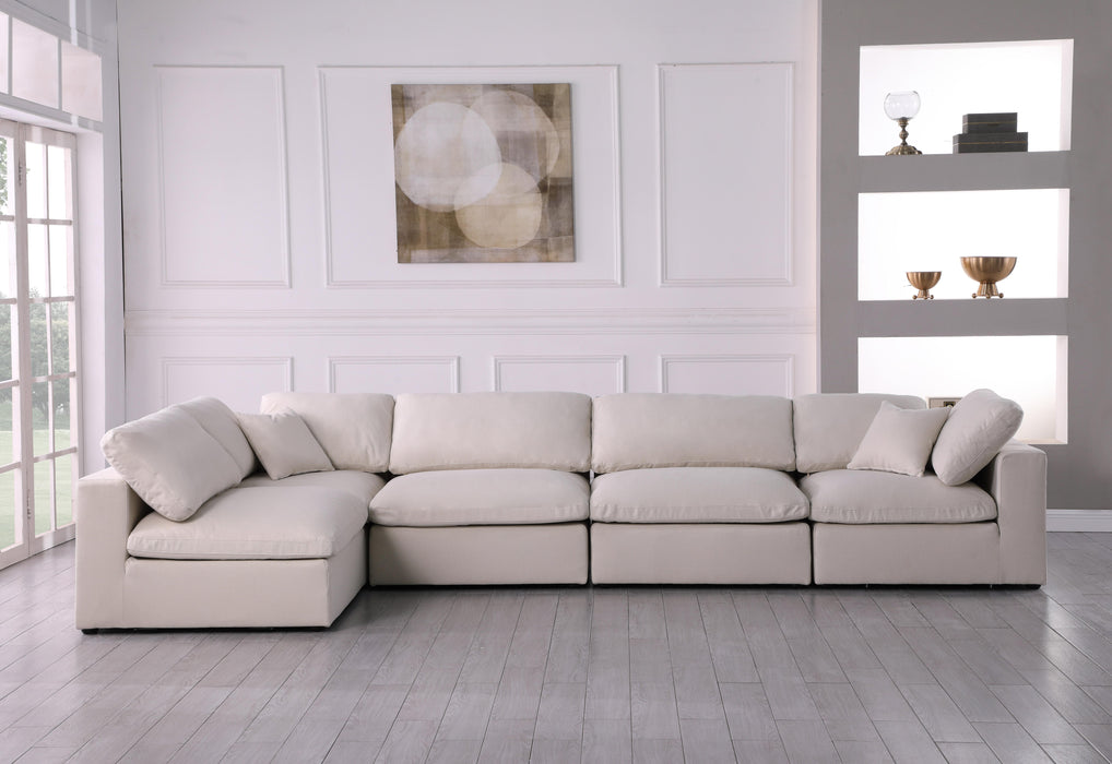 Plush Cream Velvet Standard Cloud Modular Sectional