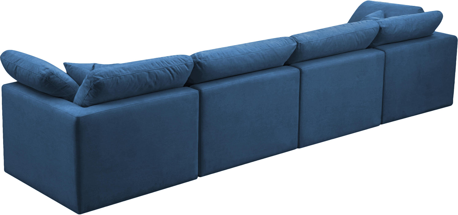 Plush Navy Velvet Standard Cloud Modular Sofa