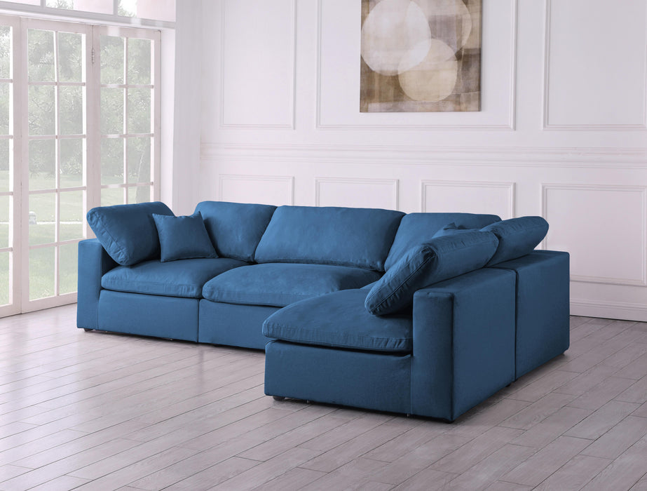 Plush Navy Velvet Standard Cloud Modular Sectional