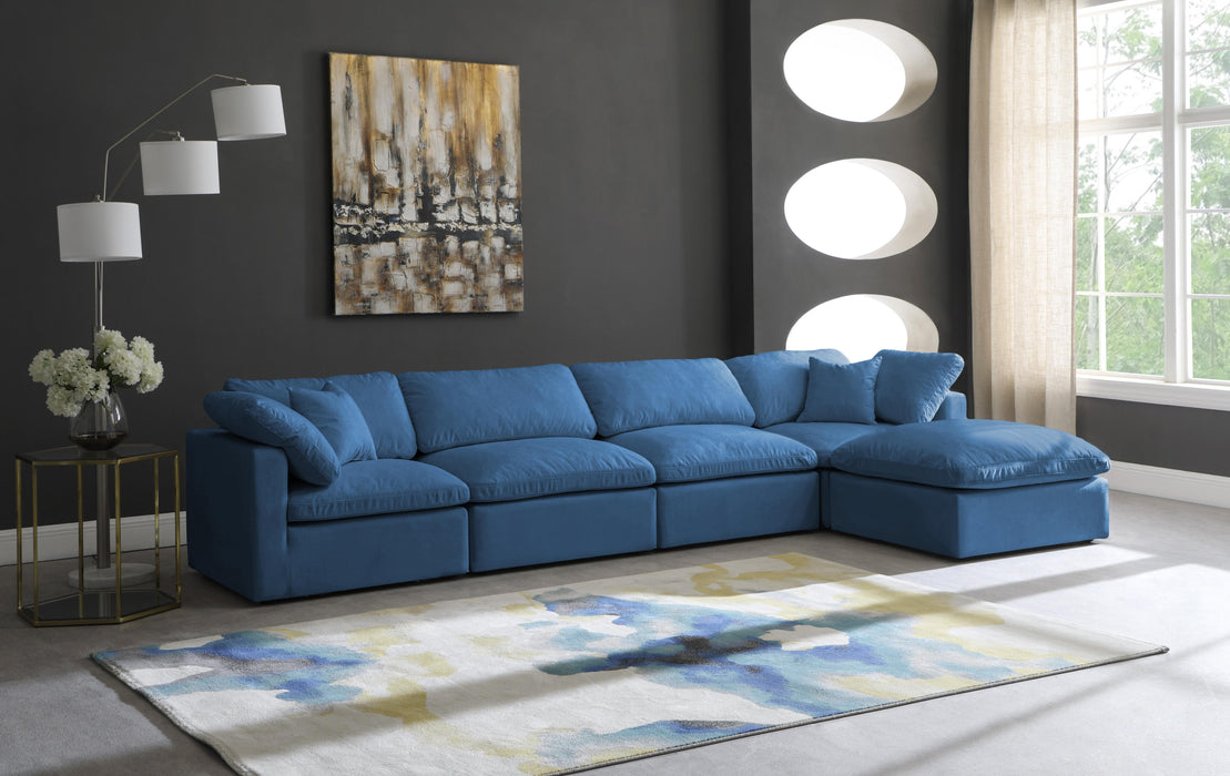 Plush Navy Velvet Standard Cloud Modular Sectional