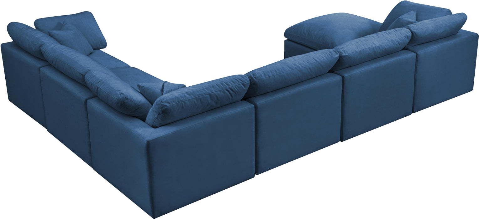 Plush Navy Velvet Standard Cloud Modular Sectional