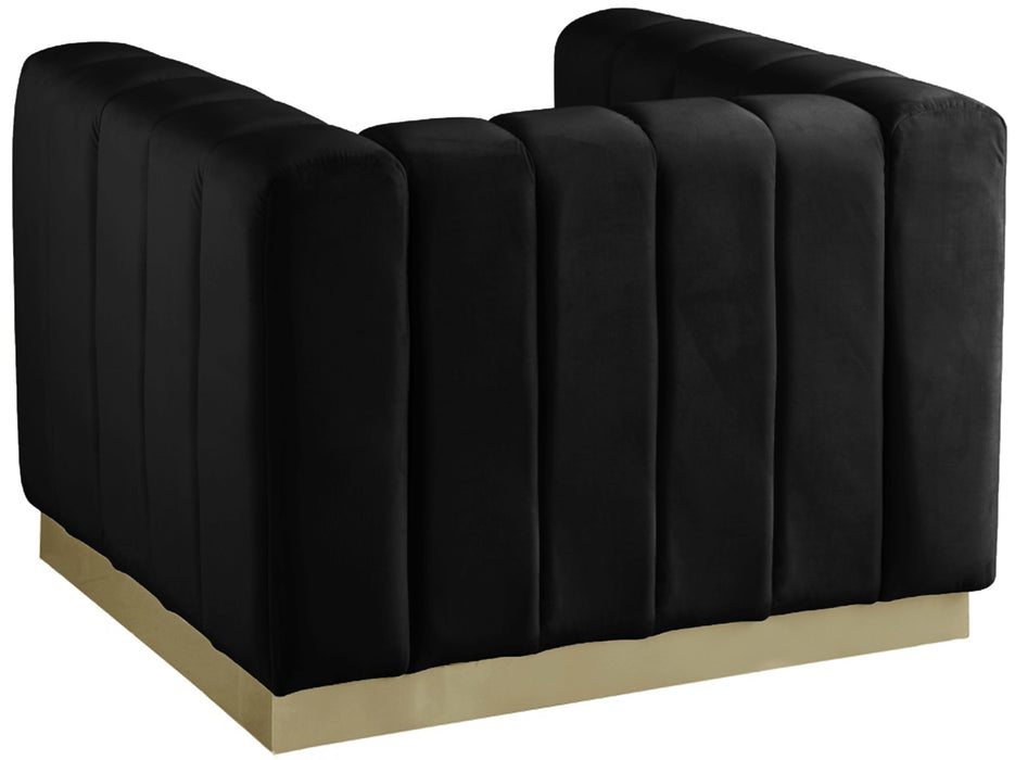 Marlon Black Velvet Chair