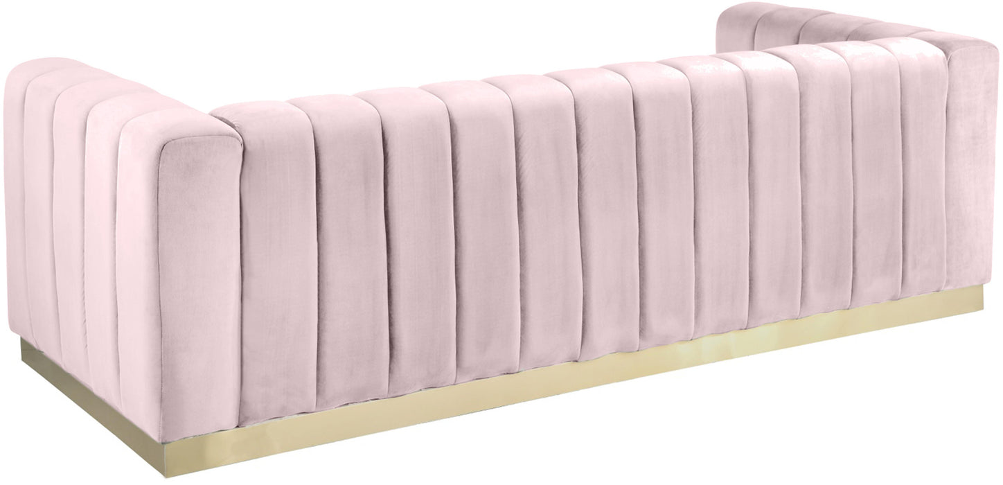 Marlon Pink Velvet Sofa