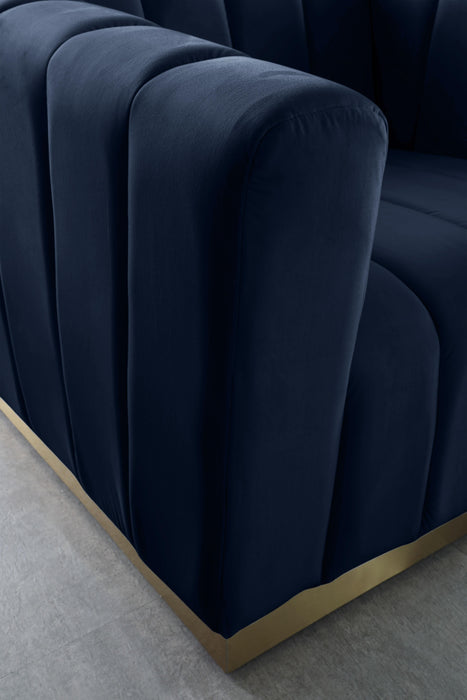 Marlon Navy Velvet Loveseat