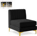 Alina Black Velvet Armless Chair image