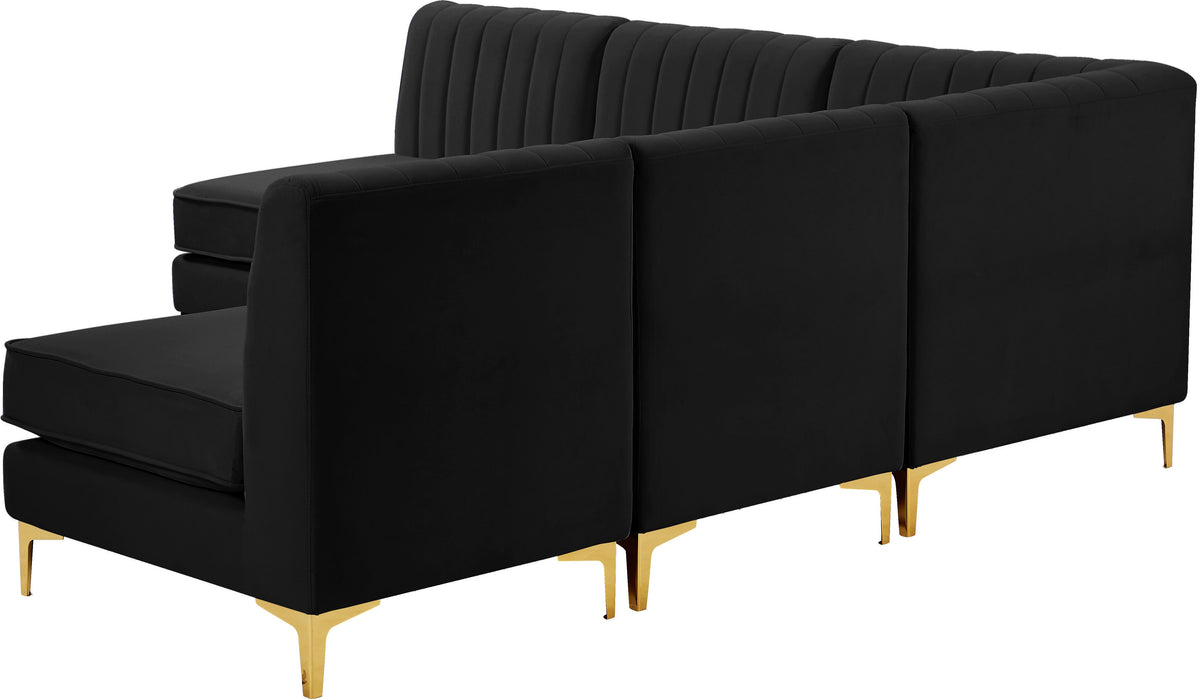 Alina Black Velvet Modular Sectional