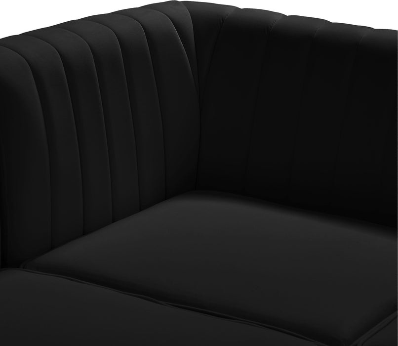 Alina Black Velvet Modular Sectional