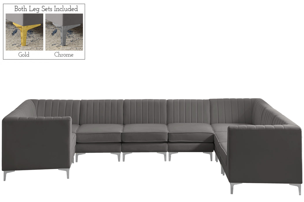 Alina Grey Velvet Modular Sectional