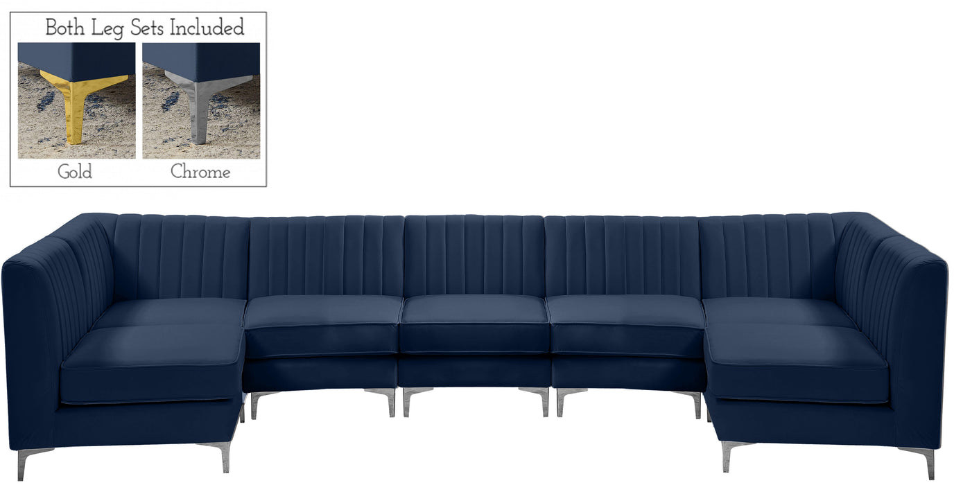 Alina Navy Velvet Modular Sectional