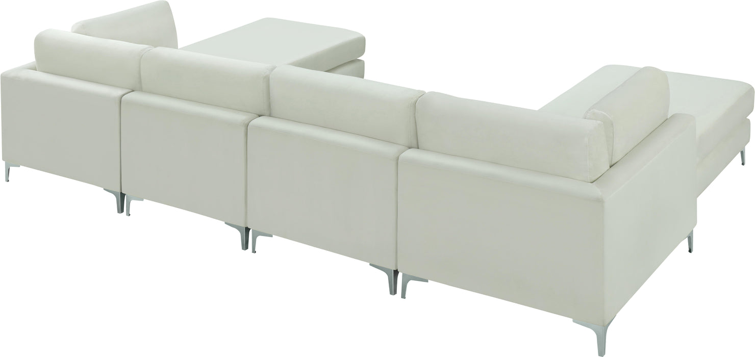 Julia Cream Velvet Modular Sectional (6 Boxes)