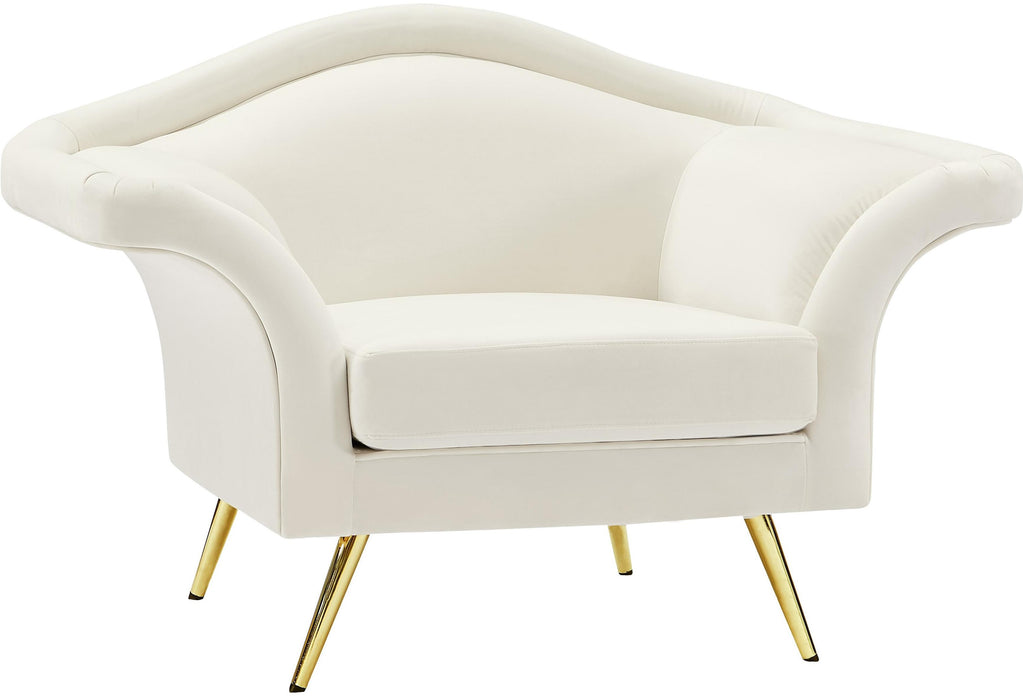 Lips Cream Velvet Chair image