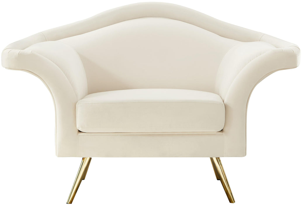 Lips Cream Velvet Chair