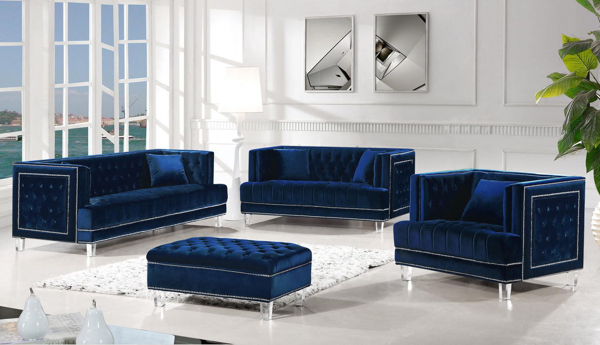 Lucas Navy Velvet Sofa