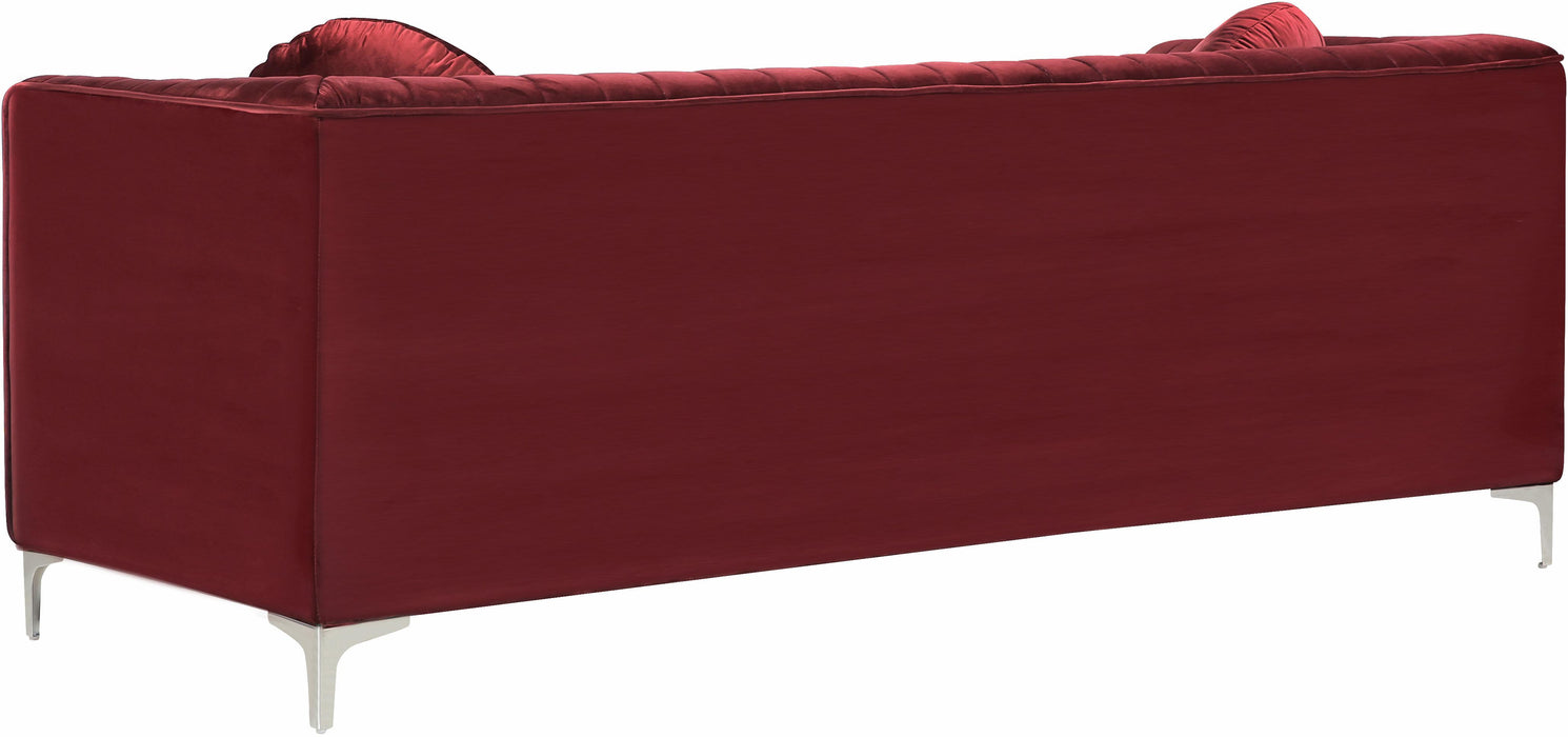 Isabelle Burgundy Velvet Loveseat