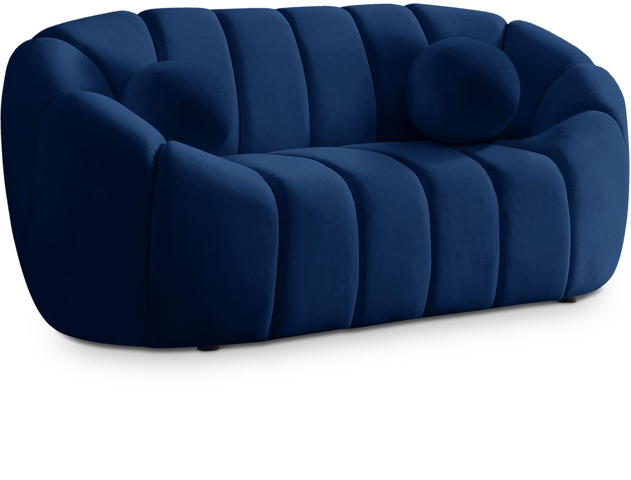 Elijah Navy Velvet Loveseat image