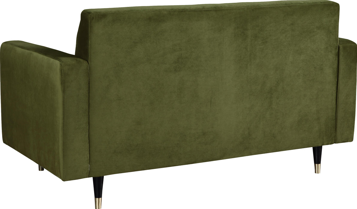 Lola Olive Velvet Loveseat