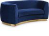 Julian Navy Velvet Loveseat image