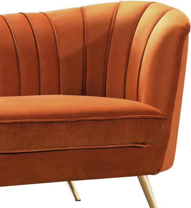 Margo Cognac Velvet Loveseat