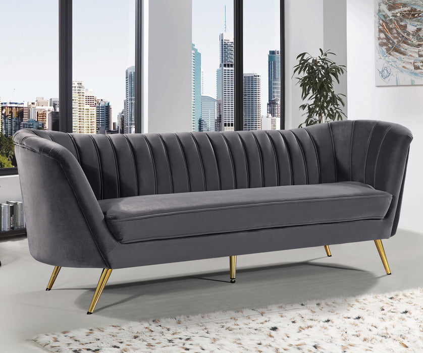 Margo Grey Velvet Sofa