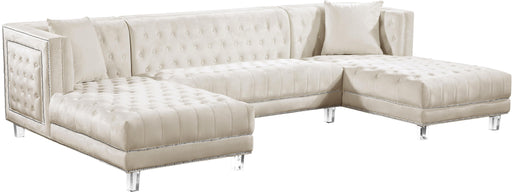 Moda Cream Velvet 3pc. Sectional image