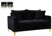 Naomi Black Velvet Loveseat image