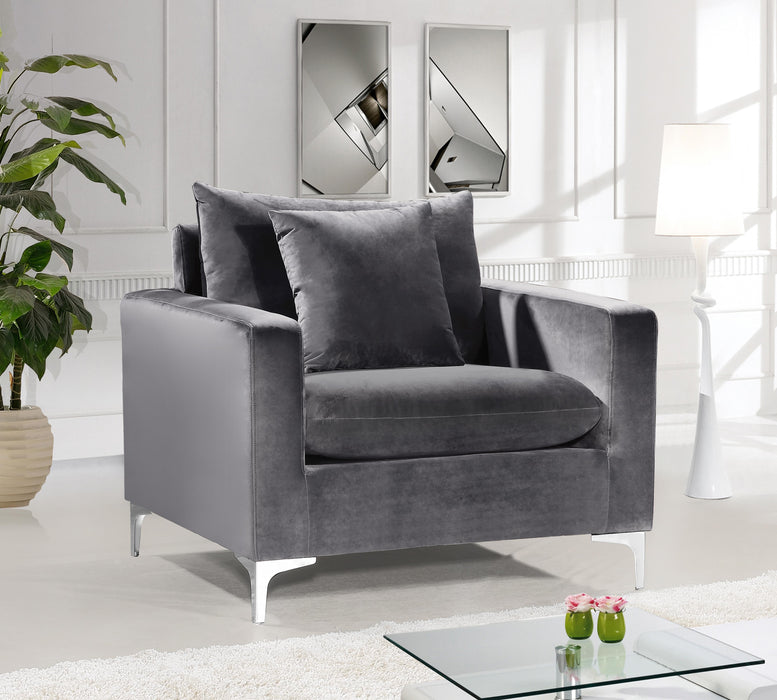 Naomi Grey Velvet Chair