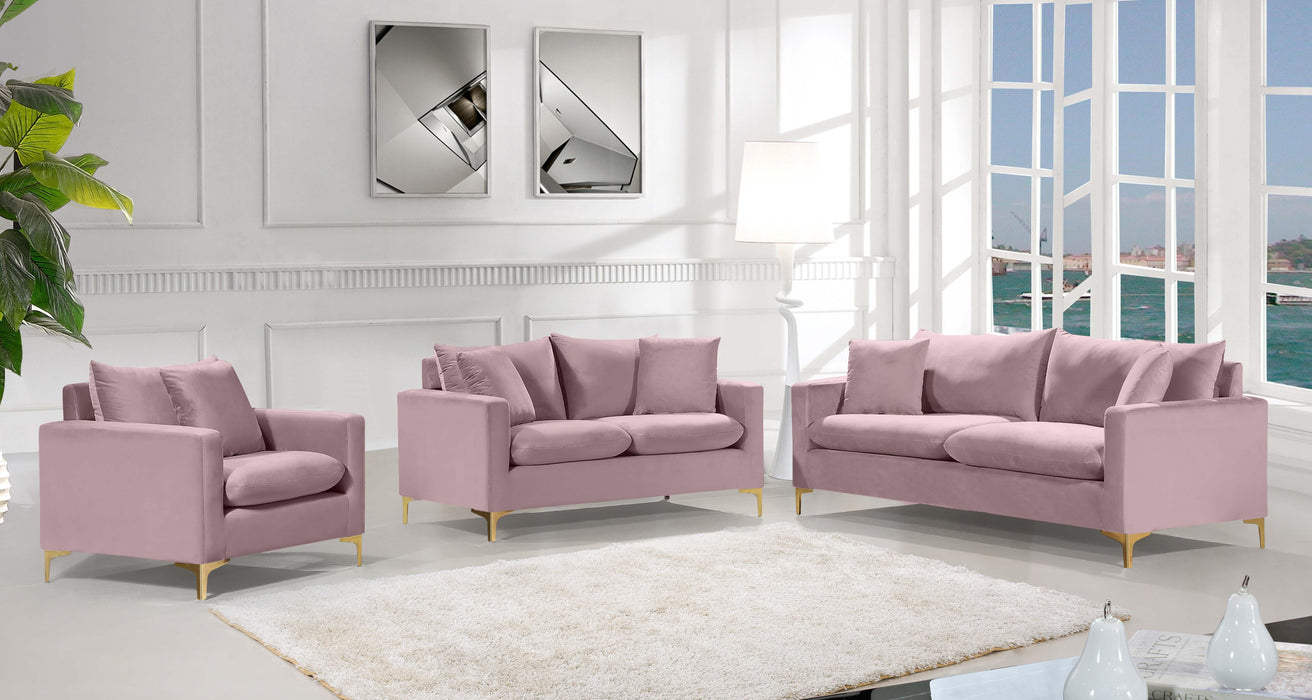 Naomi Pink Velvet Sofa