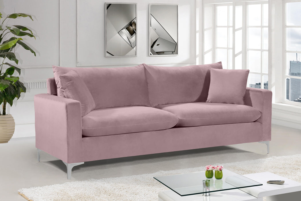 Naomi Pink Velvet Sofa