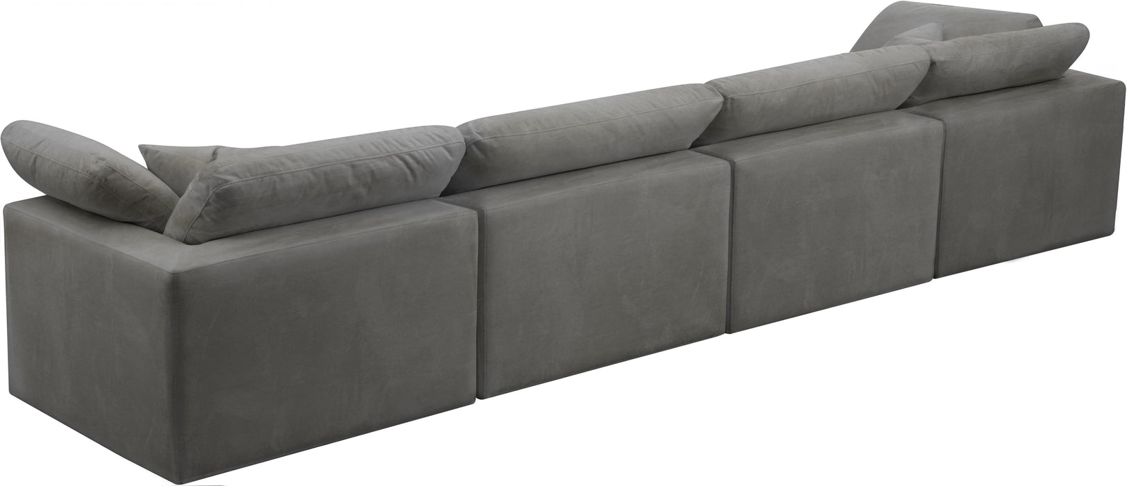 Cozy Grey Velvet Cloud Modular Sofa