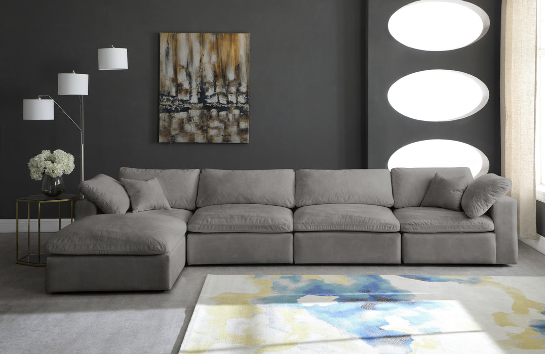 Cozy Grey Velvet Cloud Modular Sectional