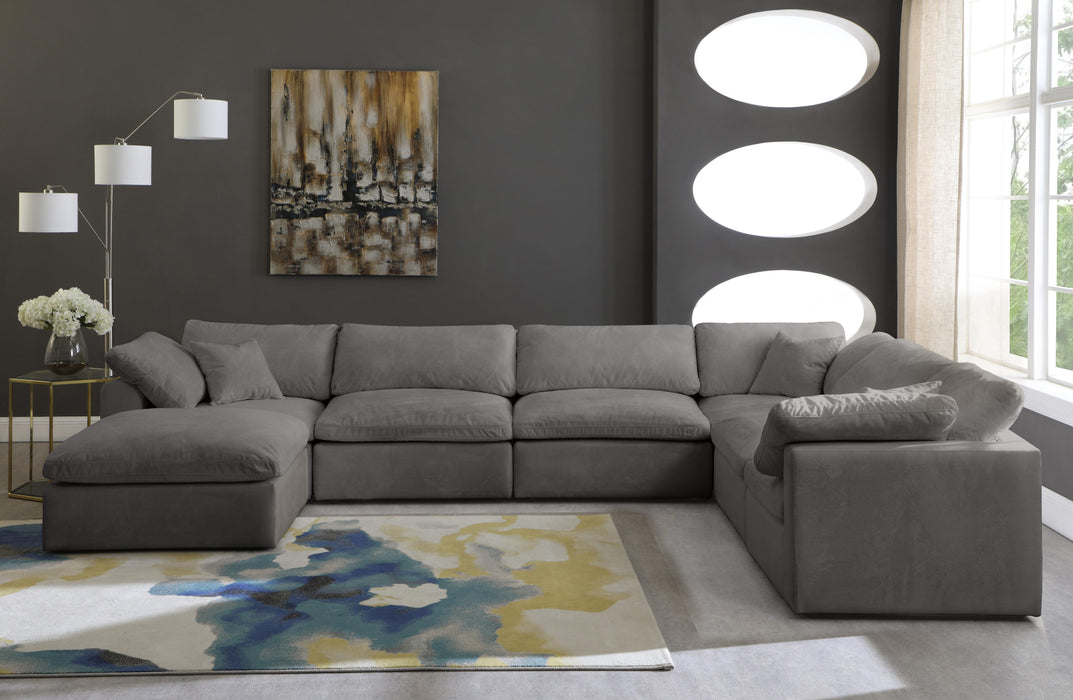 Cozy Grey Velvet Cloud Modular Sectional