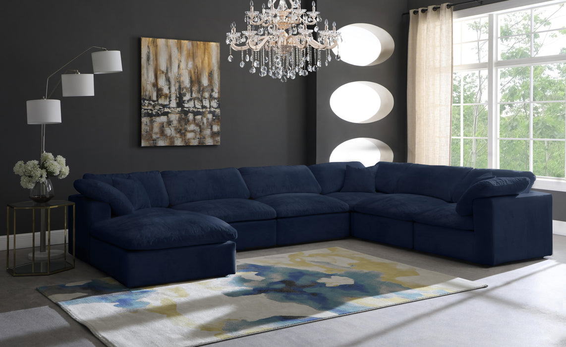 Cozy Navy Velvet Cloud Modular Sectional