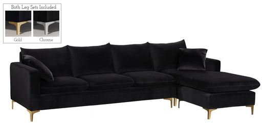 Naomi Black Velvet 2pc. Reversible Sectional image