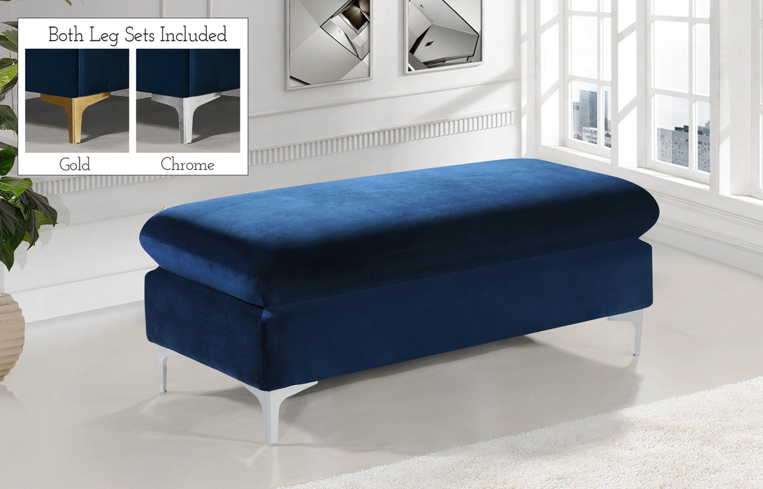 Naomi Navy Velvet Ottoman