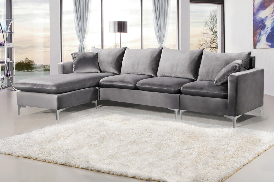 Naomi Grey Velvet 2pc. Reversible Sectional