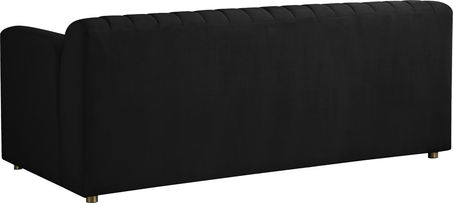 Naya Black Velvet Loveseat