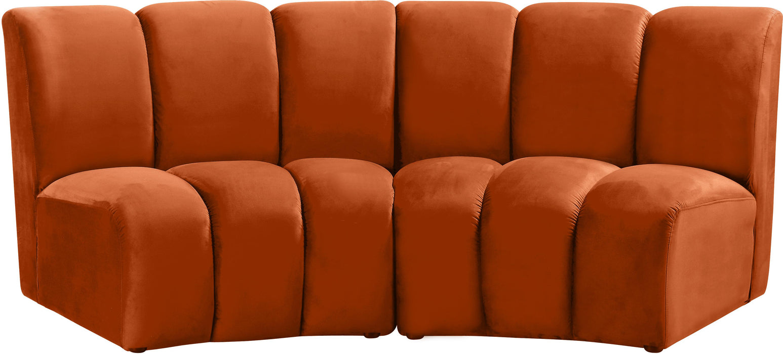 Infinity Cognac Velvet 2pc. Modular Sectional image