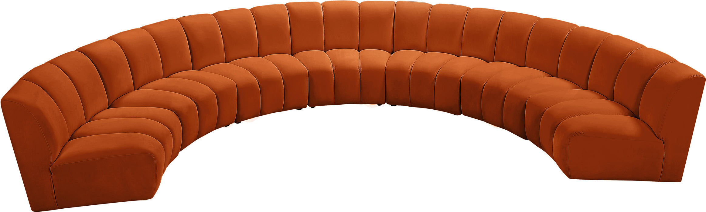 Infinity Cognac Velvet 7pc. Modular Sectional