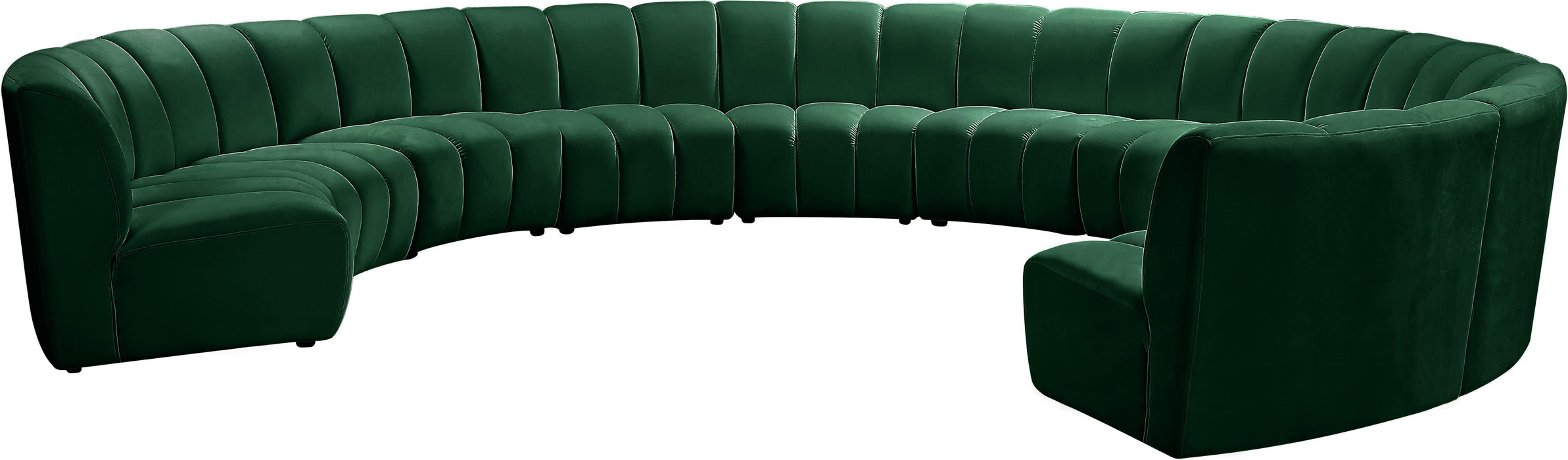 Infinity Green Velvet 10pc. Modular Sectional