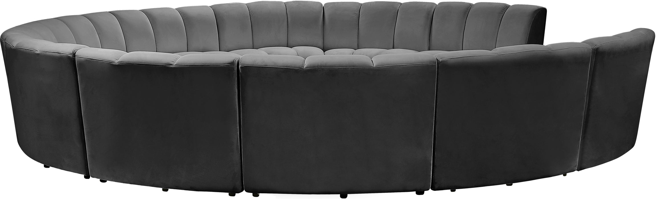 Infinity Grey Velvet 11pc. Modular Sectional