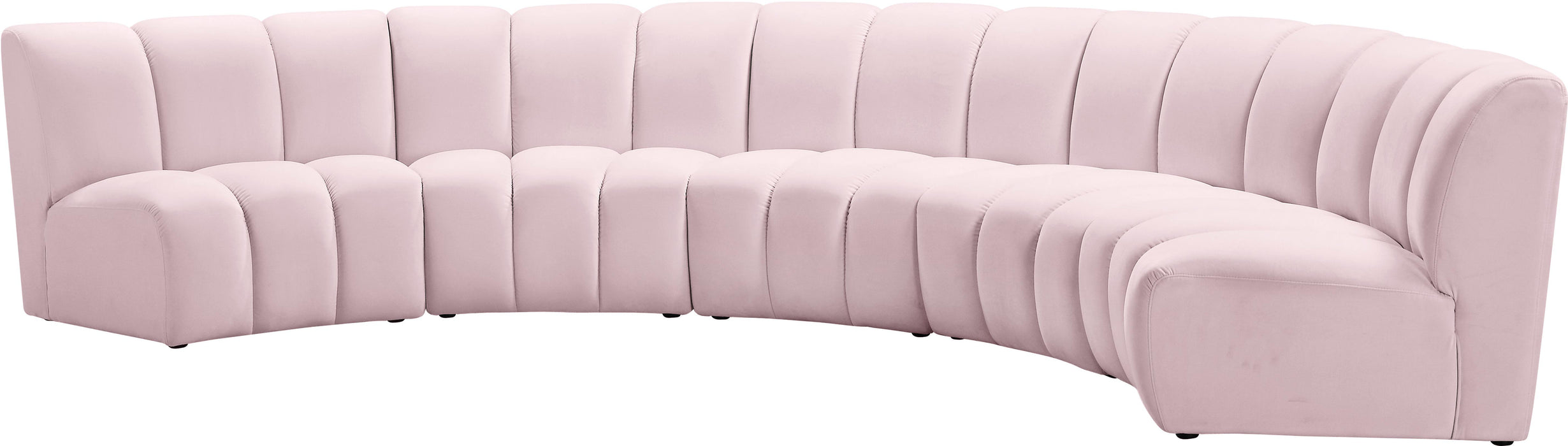 Infinity Pink Velvet 5pc. Modular Sectional